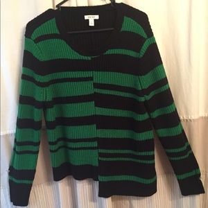 Asymmetrical Nine West sweater, size large.
